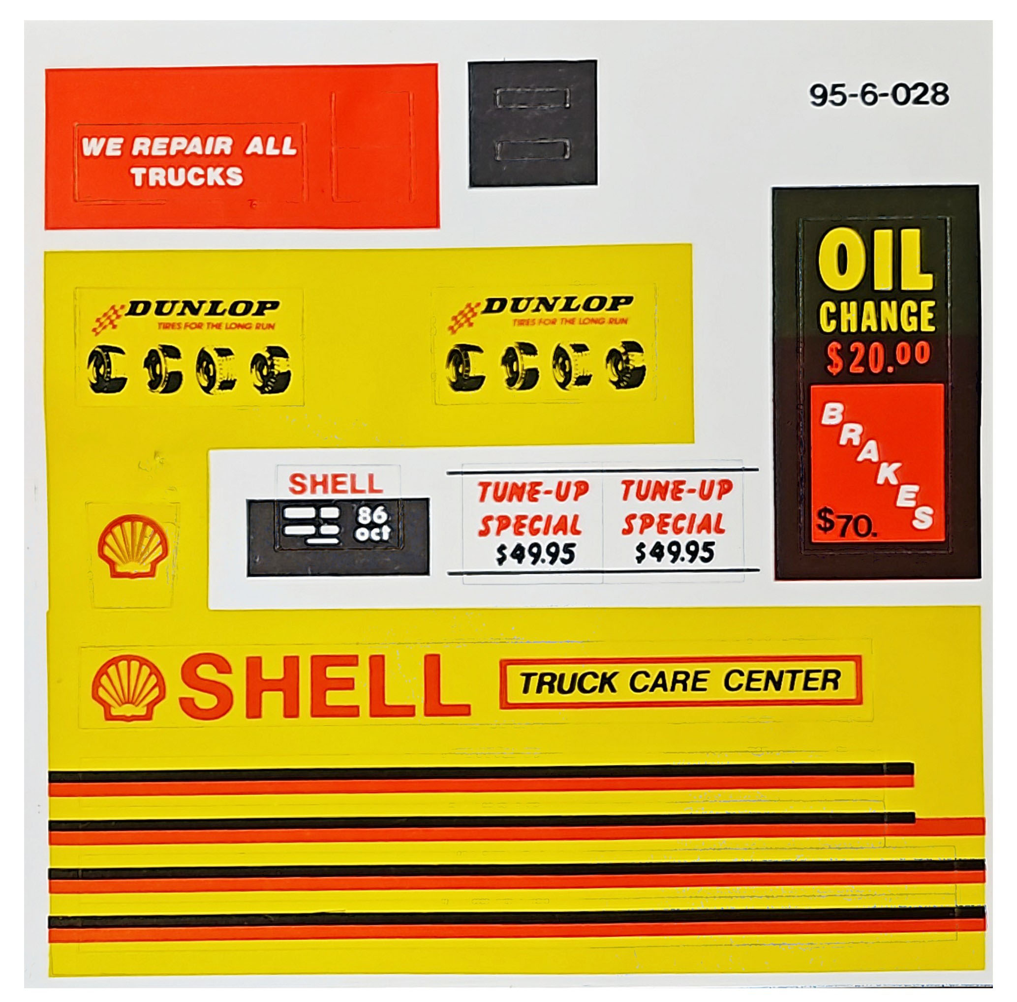 Stickers For Operating Garage w/ Shell Wrecker and Disabled Car No. 3444
