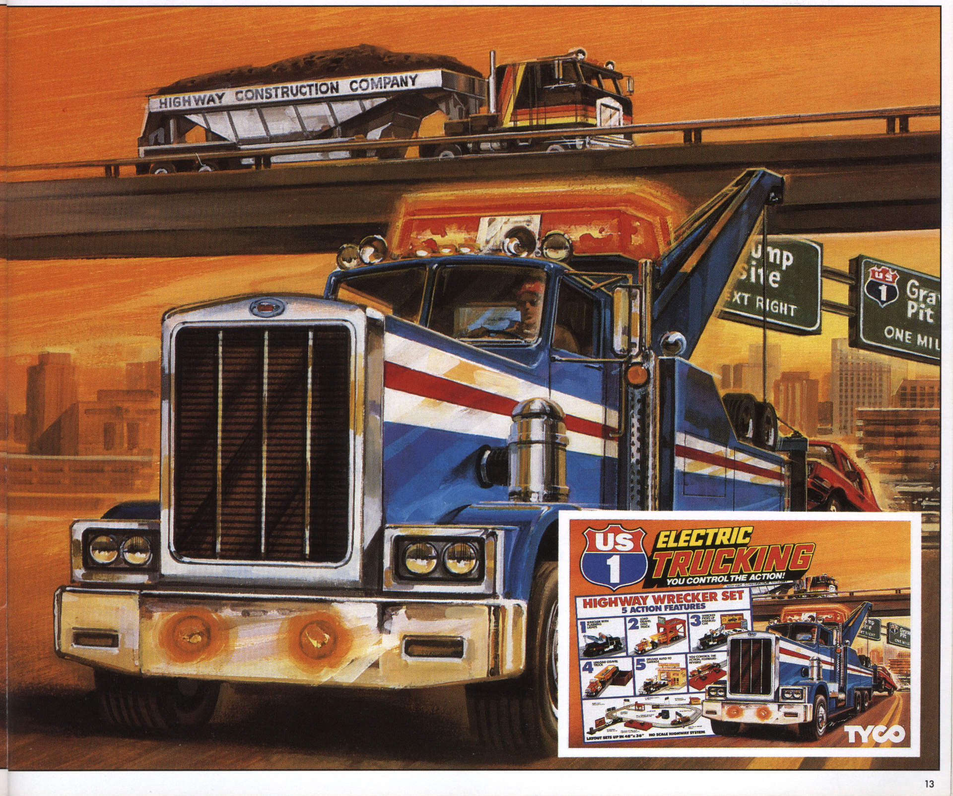 Highway Wrecker Set 1984 Tyco Catalog Pg. 13